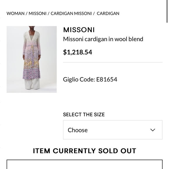 NWT Missoni Zig Zag lilac and Pink Ombre Long Belted Wool Cardigan - Picture 10 of 10